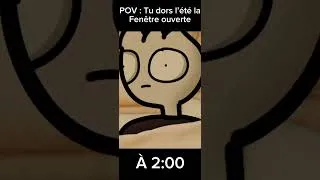 Miniature : POV : Tu dors l’été la fenêtre ouverte 🤣 #shorts #animationmeme