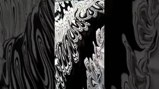 Miniature : #SHORT Résultat Final Toile 🎨 Acrylique Pouring Noir et Blanc