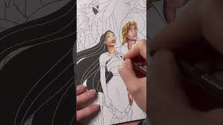 Miniature : 🍂 Pocahontas / Prisma : 1032 - 1033 - 942 - 1012 #coloriage #coloriagepouradulte #coloring #colour