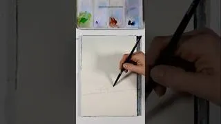 Miniature : Wet-in-wet watercolor painting #watercolorforbeginners #watercolorlandscape