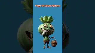 Miniature : The little green monster eats a fish 2 4k green screen VFX #short