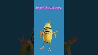 Miniature : The frog in a banana is dancing 2 4k green screen VFX