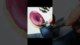 Miniature : Tableau peinture acrylique donuts nature morte moderne