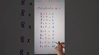 Miniature : Multiplication (LA TABLE DE 8 ) Apprendre plus Facilement