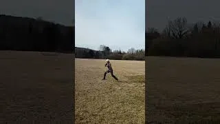 Miniature : Slow motion Disc-golf throw // 453 ft