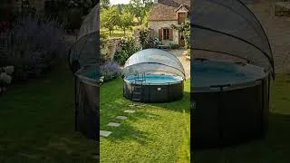 Miniature : Piscine tubulaire Black Leather ronde 4.88 x 1.22 m avec dôme - Exit Toys | Piscineco.fr