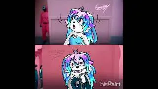 Miniature : Marina dans Squid Game, avant et après (my Ibis Paint drawing)