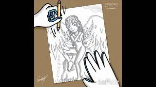 Miniature : La vraie apparence de Sariel, avant sa réincarnation, dessinée par Marina (my Ibis Paint drawing)