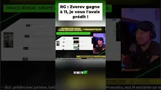 Miniature : RG : Zverev gagne à 11, je vous l'avais prédit ! #shorts