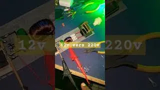 Miniature : Convertisseur 12V DC vers 220V AC 50Hz avec 1 Transformateur à 4 fils onduleur 12v to 220v #onduleur