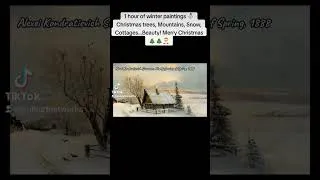 Miniature : 1 hour of winter paintings ⛄ Christmas trees, Mountains, Snow, Cottages...Beauty! Merry Christmas🎄🎄🎅