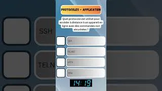 Miniature : 072-Quel protocole non sécurisé est utilisé pour accéder à distance à un équipement ? #quiz #ccna
