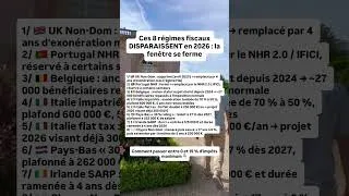 Miniature : Ces 8 régimes fiscaux DISPARAISSENT en 2026 : la fenêtre se ferme