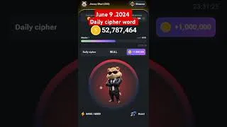 Miniature : Today hamster kombat daily cipher word date 6 jun 2024 #teligrambot #hamsterkombat  #dailycipher