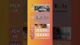 Miniature : Programme de la semaine twitch.tv/restogeek
