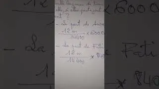 Miniature : corrigé mathématiques, les partages proportionnels
