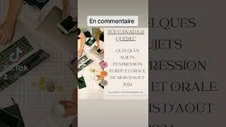 Miniature : Sujets d'expression écrite et orale du mois d'août 2024