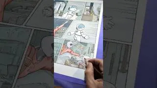 Miniature : Mise en couleur à l’aquarelle de la page 21 de ma BD de science fiction.