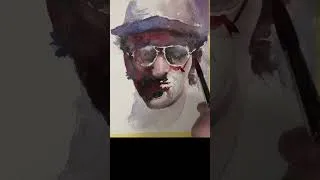 Miniature : Dude with sunglasses in watercolours