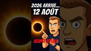 Miniature : 👉 LE SOLEIL VA DISPARAÎTRE EN 2026 😱 (Éclipse totale) Le 12 août 2026, le Soleil S’ÉTEINT 🌑