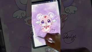 Miniature : Pochitan Speed drawing ✍️ Meitantei Star detective Precure! Magical girl fairy ❤️ Anime fan-art