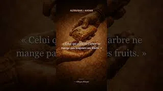 Miniature : Sagesse Africaine — Celui qui a planté l'arbre ne mange pas toujours ses fruits.