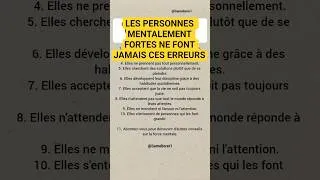 Miniature : LES PERSONNES MENTALEMENT FORTES NE FONT JAMAIS CES ERREURS #motivation #psychologie #shorts#amour
