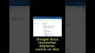 Miniature : Google docs : comment renommer, déplacer ou suivre rapidement un doc. #shorts
