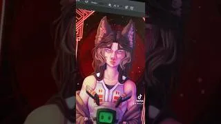 Miniature : Sketch VS Final de l’illustration inspirée tarot de Ely l’OC d’une amie !