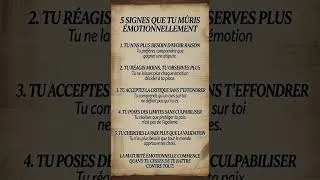 Miniature : Tu Mûris Émotionnellement Si #développementpersonnel #psychologie #maturitéémotionnelle