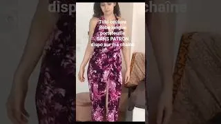 Miniature : Tuto couture facile débutants - coudre une robe longue portefeuille sans patron #couture #sewing