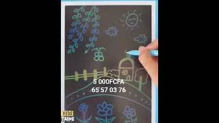 Miniature : Ardoise Électronique LCD Effaçable Bleue avec Bouton de SuppressionVENTE!