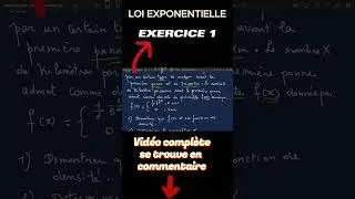 Miniature : 👉EXERCICE 1 corrigé sur la loi exponentielle