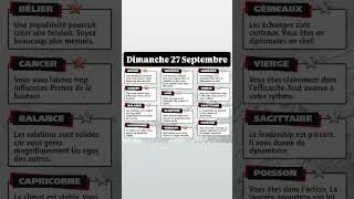 Miniature : Horoscope 27 septembre 2026