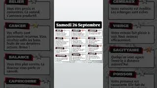 Miniature : Horoscope 26 Septembre 2026