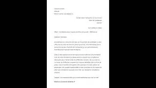 Miniature : LETTRE DE MOTIVATION POUR DEMANDE D'EMPLOI 2024