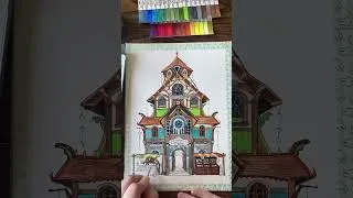 Miniature : Fantasy watercolor Timelapse : The fortune dealer shop #medievalfantasy #architectureart #watercolor