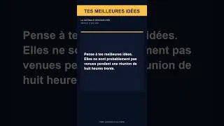 Miniature : Tes meilleures idées ne viennent jamais en réunion #Shorts