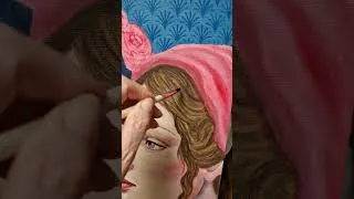 Miniature : les cheveux à l'acrylique cheveux par cheveux #art #acrylicpainting