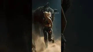 Miniature : A sexy girl is fighting a giant dog 39