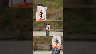 Miniature : Spinning card from the draw 🎯 Rate it /10 #precisionshooting #trickshoot