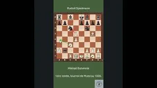 Miniature : Botvinnik bat le maître de l'attaque en 12 coups : #échecs #shorts