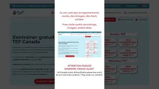 Miniature : ATTENTION FRAUDE - WARNING FRAUD ALERT #tef #tefcanada