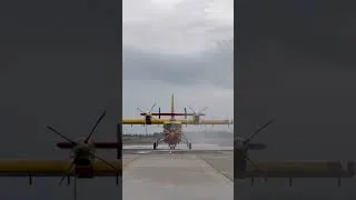 Miniature : Canadair CL-415 super scooper gets washed down in Nîmes, France #canadair #aviation #securitecivile