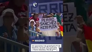 Miniature : GP Madrid : Cet espagnol dans les tribunes a piègé la real de la F1 avec une double pancarte
