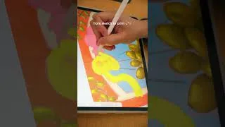 Miniature : From sketch to print 🧡 #illustration #art #studiovlog #procreate