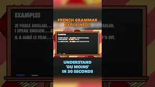 Miniature : The French « du moins » in 30 seconds! 🇫🇷 #learnfrench #frenchlanguage #french
