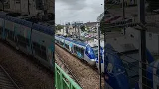 Miniature : 82500 et z27500 repartant de la gare de Motteville
