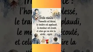 Miniature : Triste réalité : l'honnête est blessé #citationdujour #pourtoi #citation #psychologie #motivation
