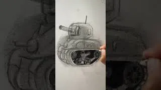 Miniature : Comment dessiner un tank ? #dessin #apprendreledessin #sketch